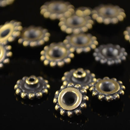 Findings - Bead Caps - 8mm Daisy Bead Aligner - Brass Oxide (10)
