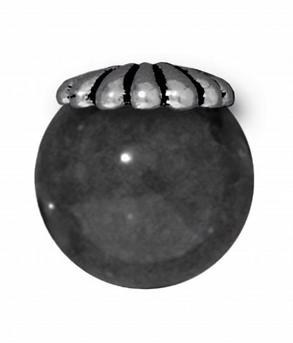 Bead Cap Joy Style Cap with Large Hole - 10mm - Black