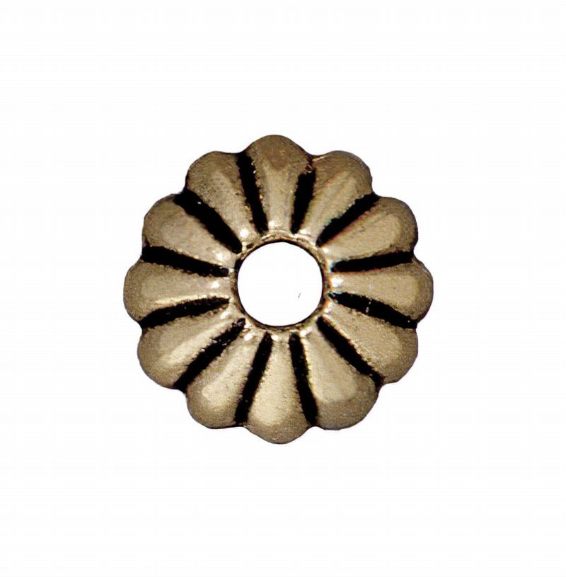 Bead Cap Joy Style Cap with Large Hole - 10mm - Brass Oxide