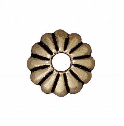 Bead Cap Joy Style Cap with Large Hole - 10mm - Brass Oxide