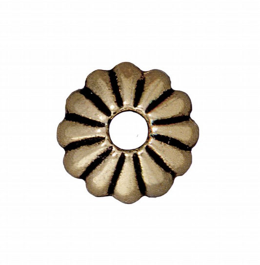 Bead Cap Joy Style Cap with Large Hole - 10mm - Brass Oxide