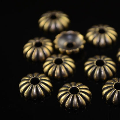 Bead Cap Joy Style Cap with Large Hole - 10mm - Brass Oxide