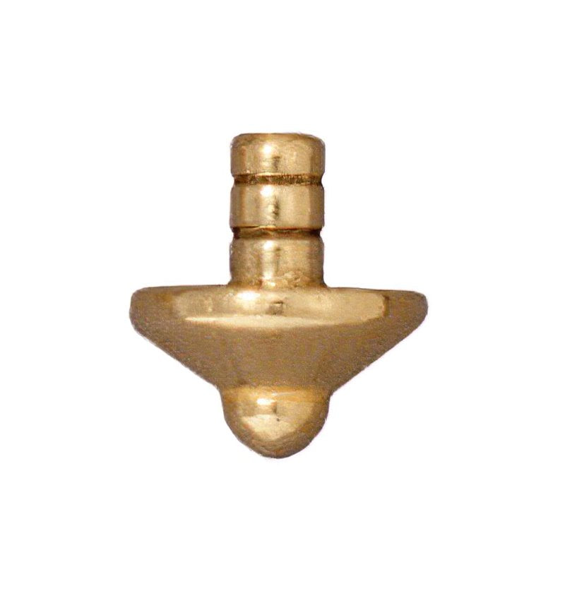 Glue-In End -  Basic Style Bead Cap with Post - Bright Gold