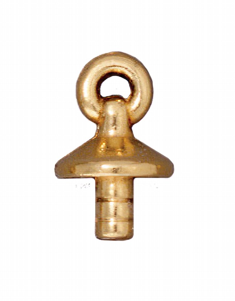 Glue-In End -  Basic Style Cap with Loop - Bright Gold