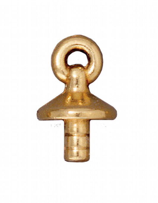 Glue-In End -  Basic Style Cap with Loop - Bright Gold