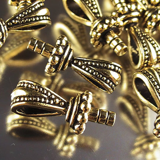 Glue In Bail -  Royal Thai - Antique Gold