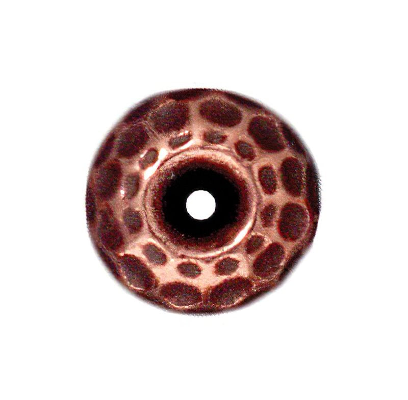 Findings - Bead Caps - 8mm Hammered Bead Aligner - Antique Copper (10)
