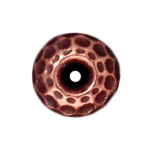 Findings - Bead Caps - 8mm Hammered Bead Aligner - Antique Copper (10)