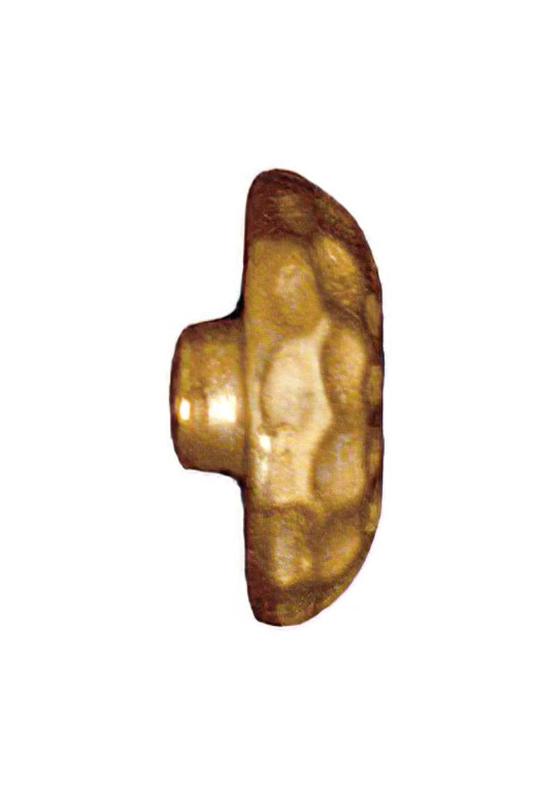 Metal Bead - Big Hole - 10mm Large Hole Wide Hammered Spacer - Bright Gold
