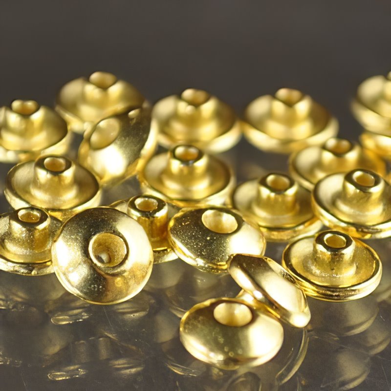 Findings - Bead Caps - 6mm Plain Bead Aligner - Bright Gold (10)