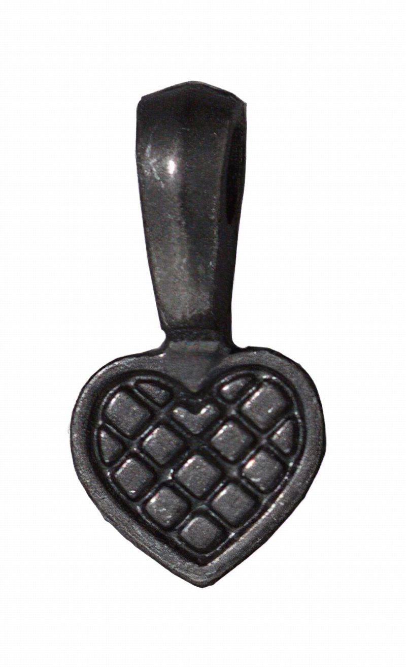 Glue On Bail -  Heart Shape Pad - Black