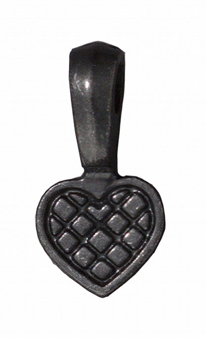 Glue On Bail -  Heart Shape Pad - Black