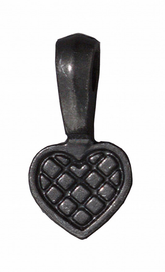 Glue On Bail -  Heart Shape Pad - Black