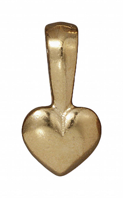Glue On Bail -  Heart Shape Pad - Brass Oxide