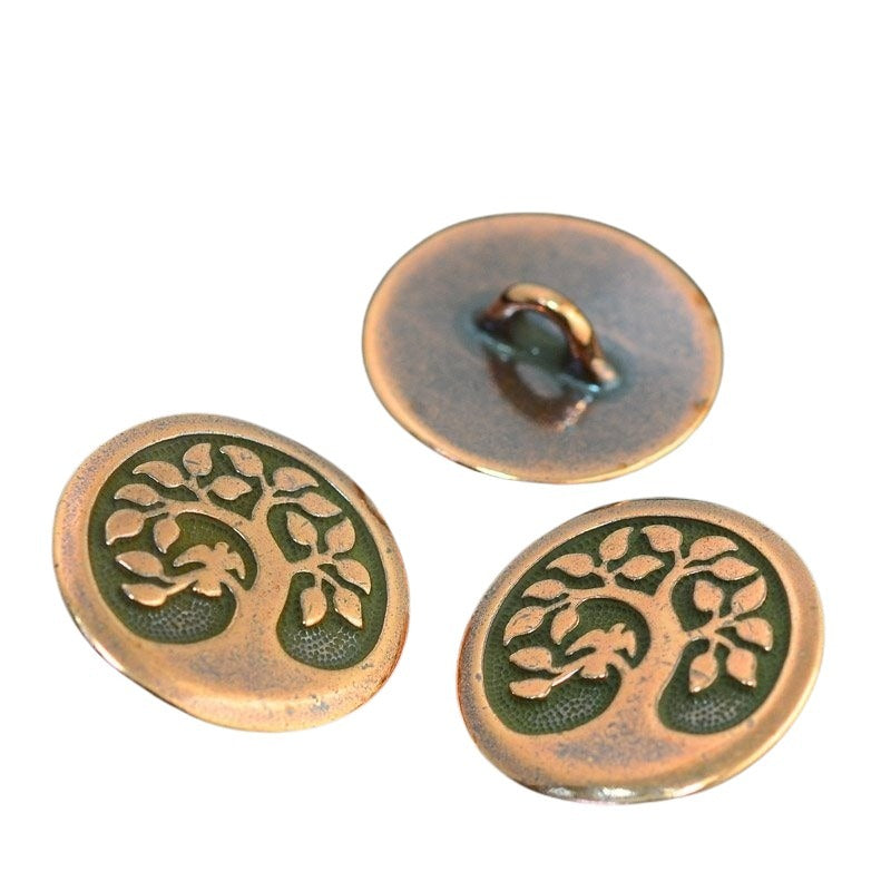 Metal Buttons -  Tree of Life - Antiqued Copper