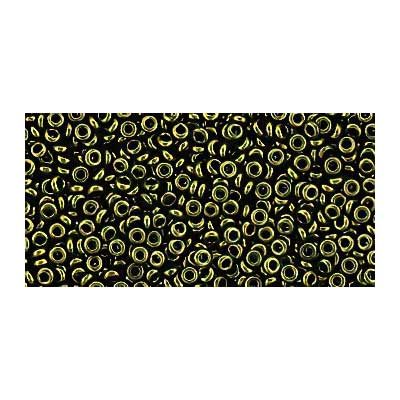 Toho Seed Beads - 6/0 - Demi Round - Jet Gold Lustre