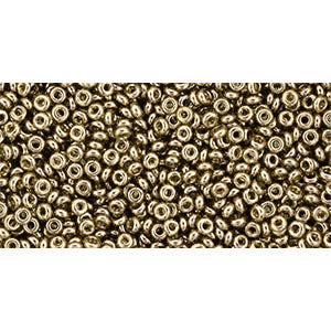 Toho Seed Beads - 11/0 - Demi Round - Gold Lustered Montana Blue