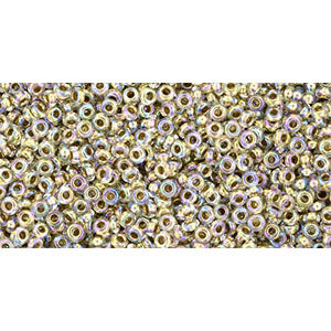 Toho Seed Beads - 11/0 - Demi Round - Gold Lined Rainbow Crystal